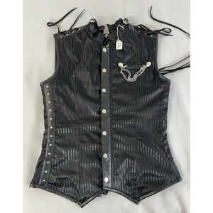 mens steampunk vest Black‎ Men's Sz XXL